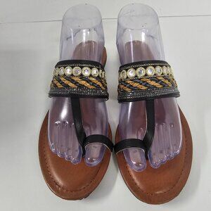 Palms Sandals Thong Boho Metallic Beach Summer Casual 9M